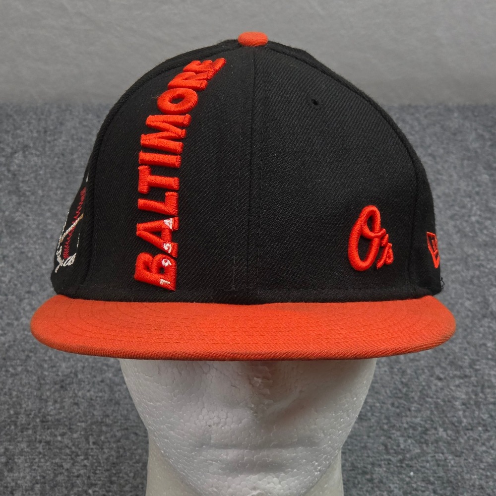 Baltimore Orioles Hat 7 5/8 Black Orange New Era 59FIFTY Fitted MLB Baseball Cap